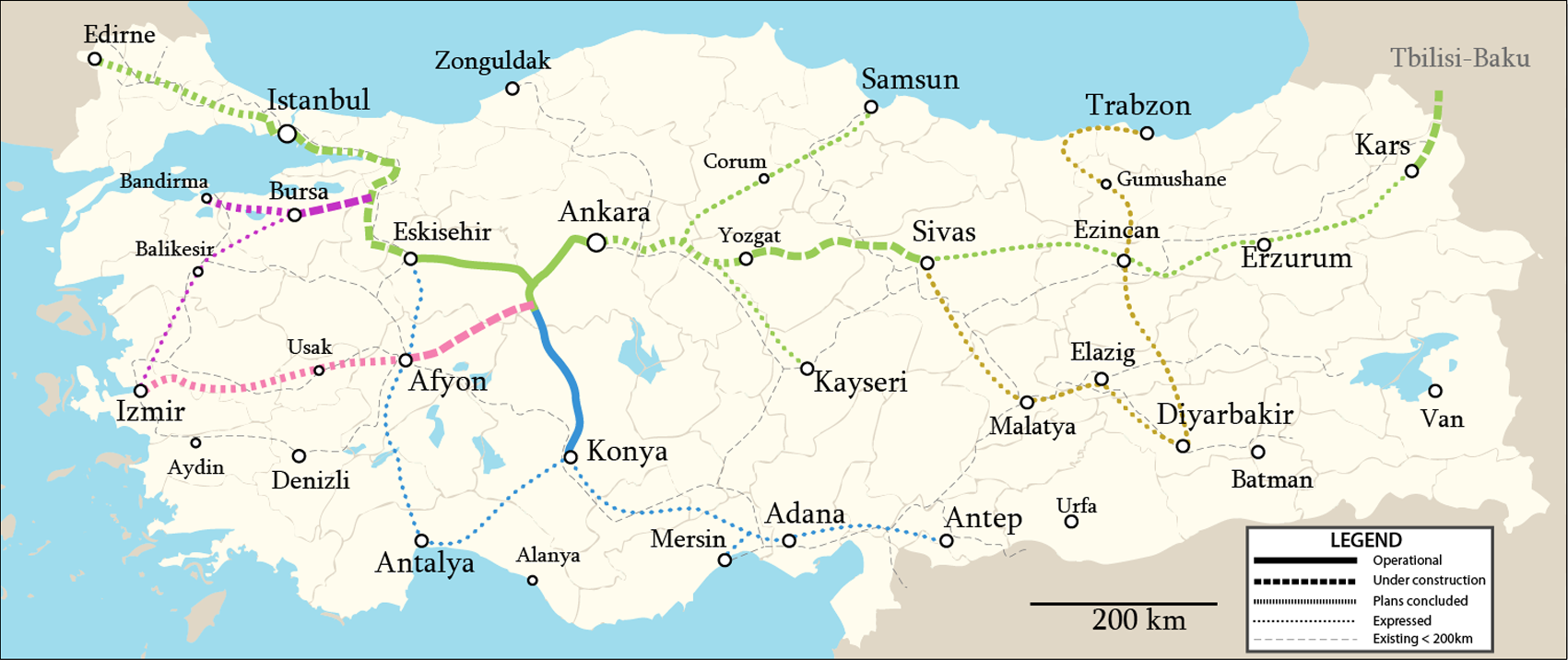 tren yolları haritası