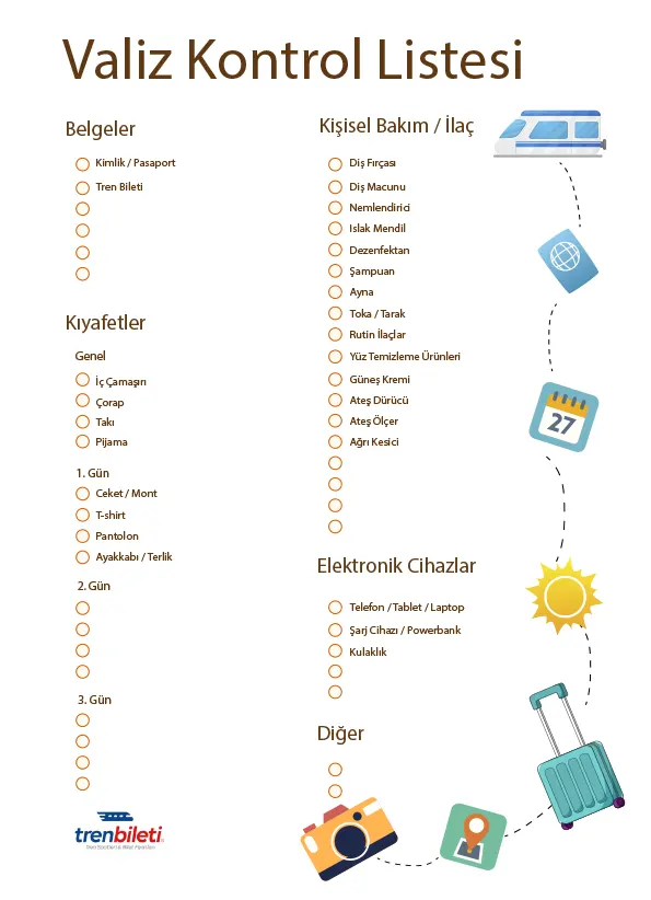 valiz kontrol listesi